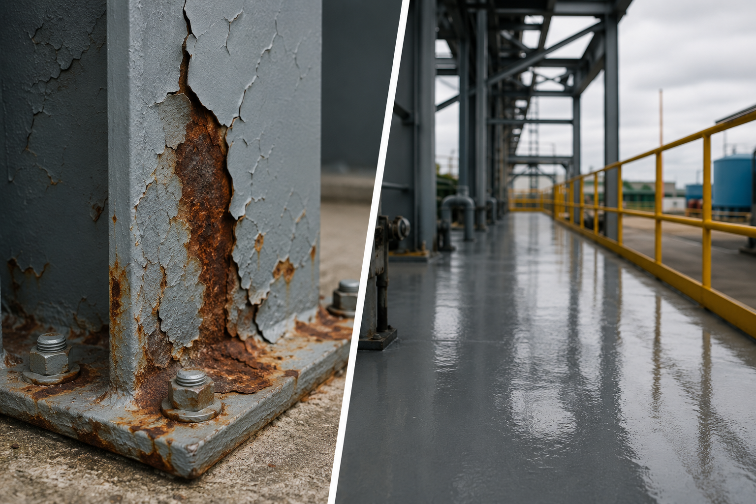 Rust and steel in industrial landscape
